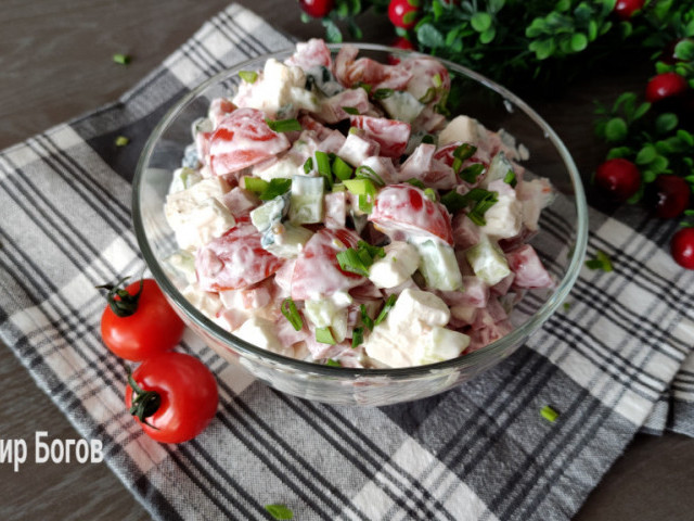 Салат «Акварель». Готовим очень вкусный и сытный салат за 5 минут!