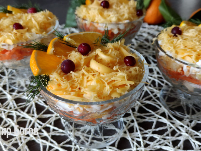 Красивый и вкусный салат «Княжеский» на праздничный стол.